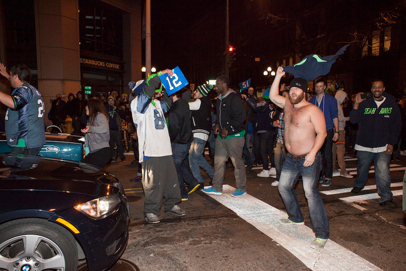 Illustration for article titled Shirtless, Drunk, And Champions: Scenes From The Seattle Celebrations